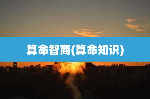 算命智商(算命知识)