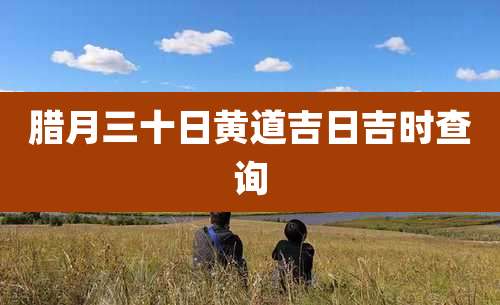 腊月三十日黄道吉日吉时查询