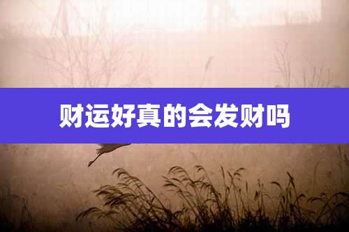 财运好真的会发财吗