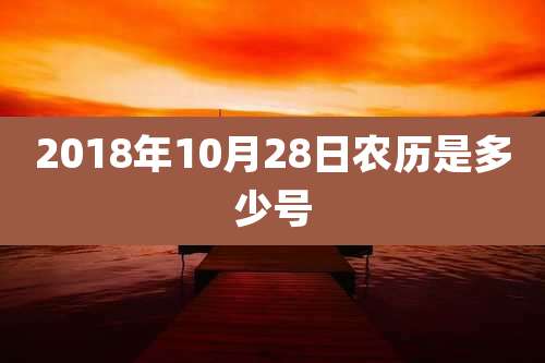 2018年10月28日农历是多少号