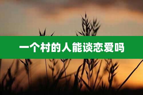 一个村的人能谈恋爱吗
