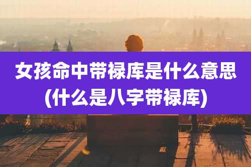 女孩命中带禄库是什么意思(什么是八字带禄库)
