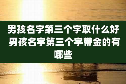 男孩名字第三个字取什么好 男孩名字第三个字带金的有哪些