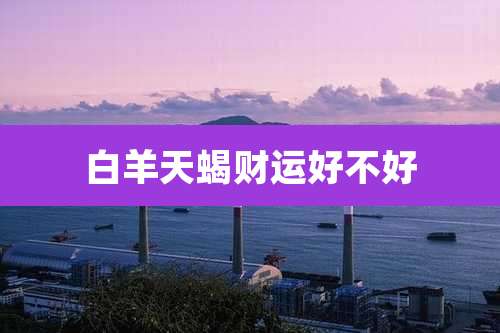 白羊天蝎财运好不好