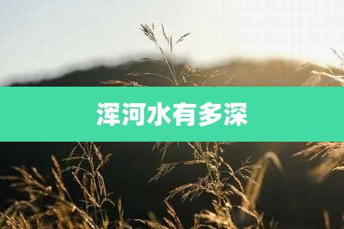 浑河水有多深