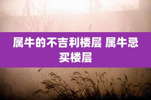 属牛的不吉利楼层 属牛忌买楼层