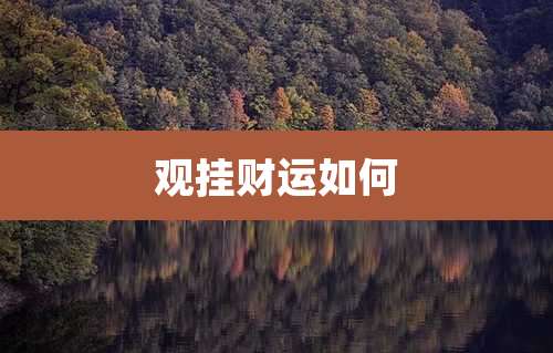 观挂财运如何