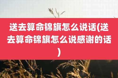 送去算命锦旗怎么说话(送去算命锦旗怎么说感谢的话)