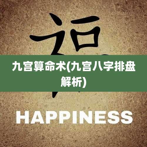 九宫算命术(九宫八字排盘解析)