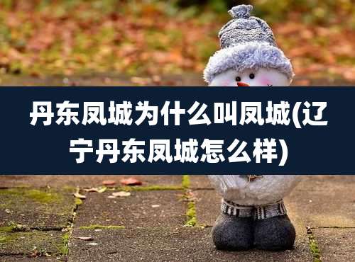 丹东凤城为什么叫凤城(辽宁丹东凤城怎么样)