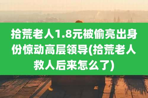 拾荒老人1.8元被偷亮出身份惊动高层领导(拾荒老人救人后来怎么了)