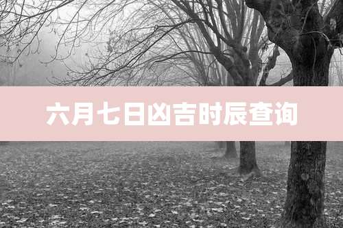 六月七日凶吉时辰查询
