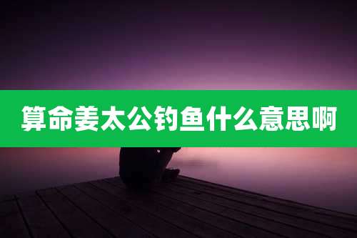 算命姜太公钓鱼什么意思啊