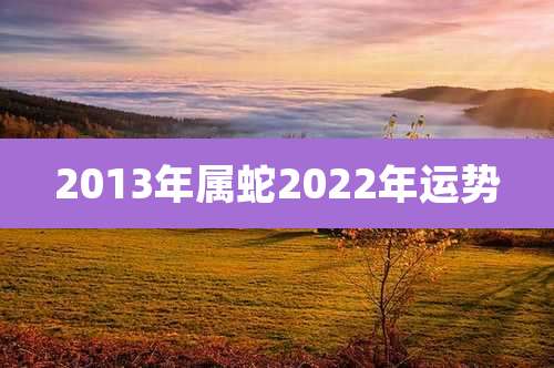 2013年属蛇2022年运势