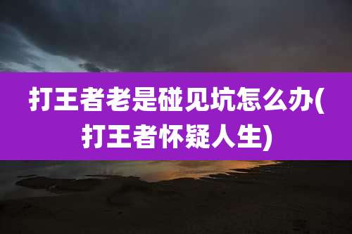 打王者老是碰见坑怎么办(打王者怀疑人生)