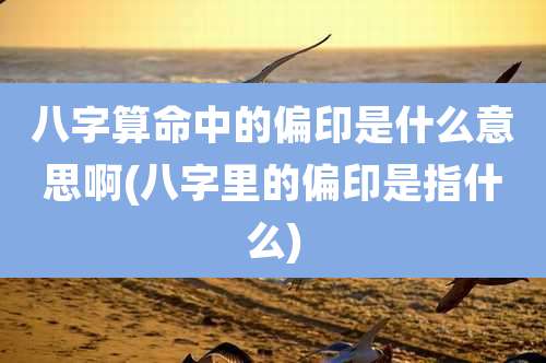 八字算命中的偏印是什么意思啊(八字里的偏印是指什么)