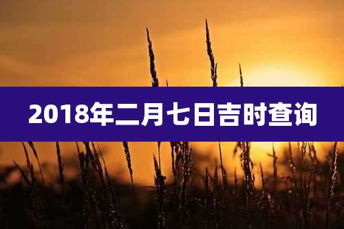 2018年二月七日吉时查询