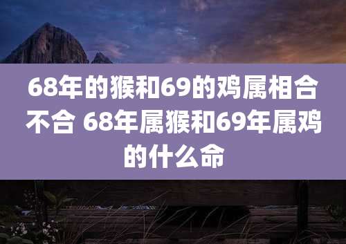 68年的猴和69的鸡属相合不合 68年属猴和69年属鸡的什么命