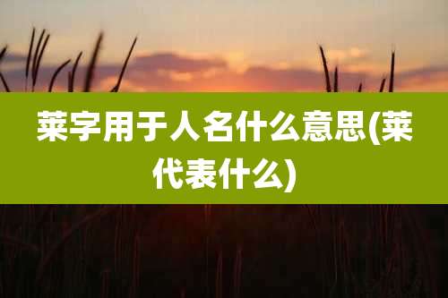 莱字用于人名什么意思(莱代表什么)