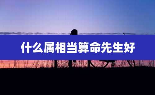 什么属相当算命先生好
