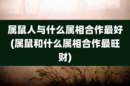属鼠人与什么属相合作最好(属鼠和什么属相合作最旺财)