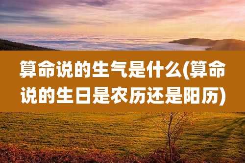 算命说的生气是什么(算命说的生日是农历还是阳历)