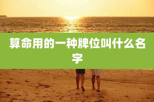 算命用的一种牌位叫什么名字