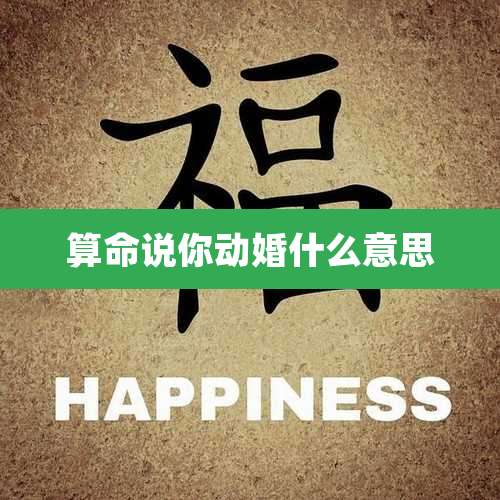 算命说你动婚什么意思