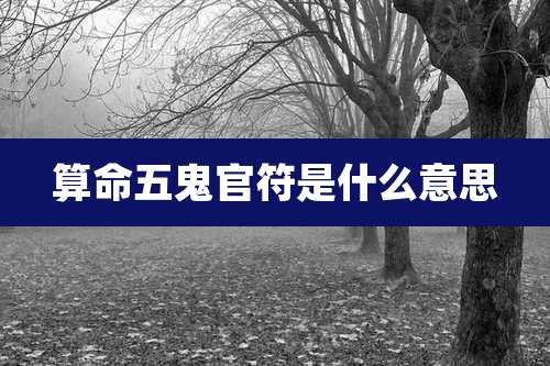 算命五鬼官符是什么意思