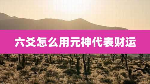 六爻怎么用元神代表财运