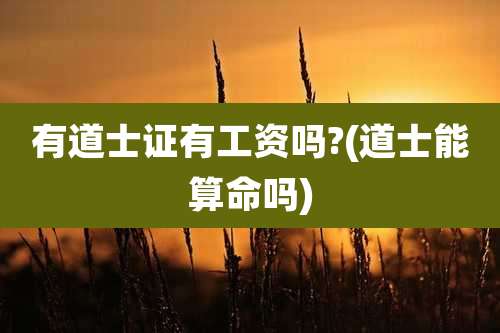 有道士证有工资吗?(道士能算命吗)