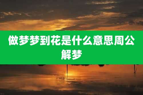 做梦梦到花是什么意思周公解梦