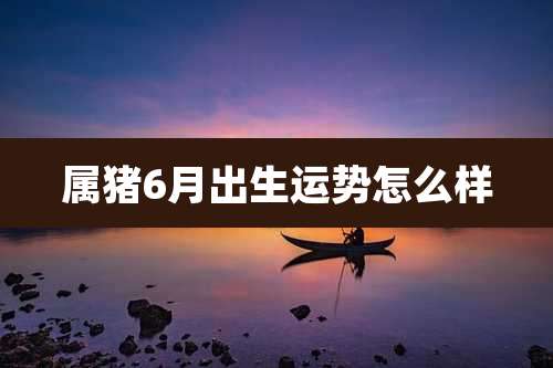 属猪6月出生运势怎么样