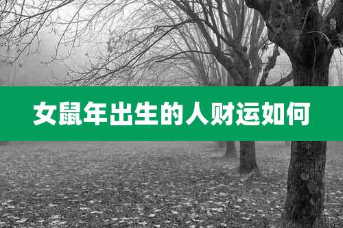 女鼠年出生的人财运如何