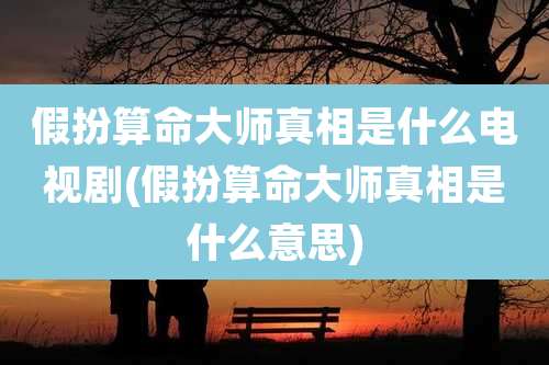 假扮算命大师真相是什么电视剧(假扮算命大师真相是什么意思)