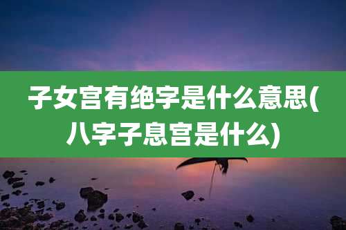 子女宫有绝字是什么意思(八字子息宫是什么)