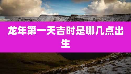 龙年第一天吉时是哪几点出生