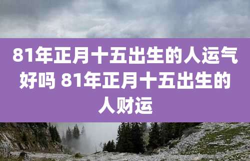 81年正月十五出生的人运气好吗 81年正月十五出生的人财运