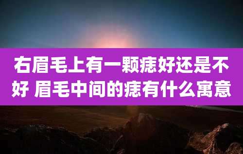 右眉毛上有一颗痣好还是不好 眉毛中间的痣有什么寓意