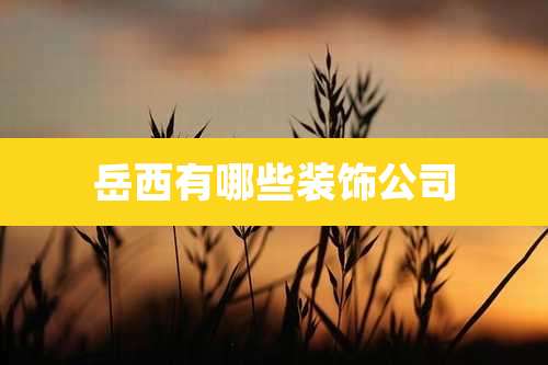 岳西有哪些装饰公司