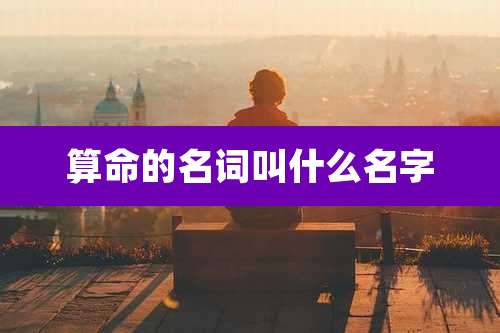 算命的名词叫什么名字