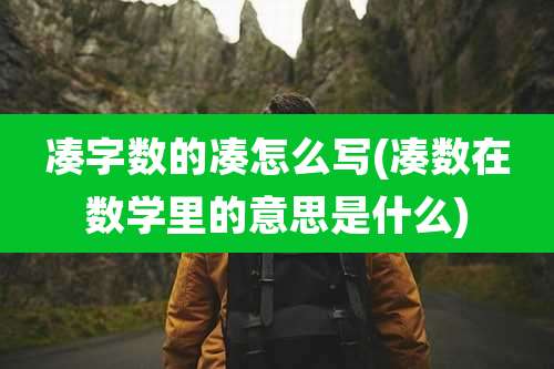 凑字数的凑怎么写(凑数在数学里的意思是什么)