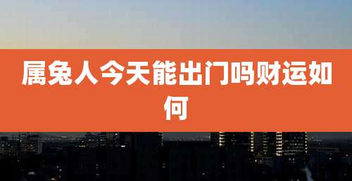 属兔人今天能出门吗财运如何
