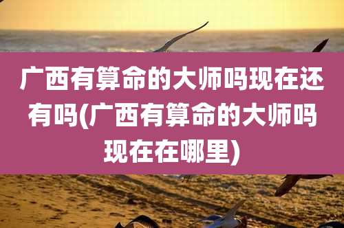 广西有算命的大师吗现在还有吗(广西有算命的大师吗现在在哪里)