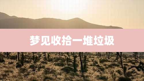 梦见收拾一堆垃圾