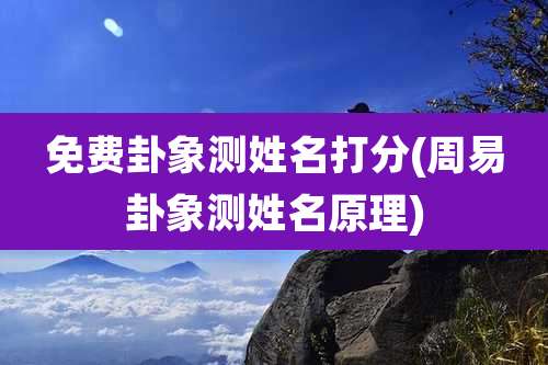 免费卦象测姓名打分(周易卦象测姓名原理)