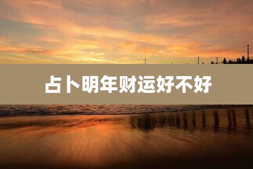 占卜明年财运好不好