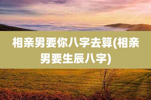 相亲男要你八字去算(相亲男要生辰八字)