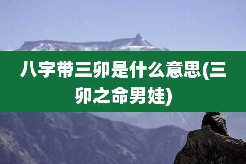 八字带三卯是什么意思(三卯之命男娃)