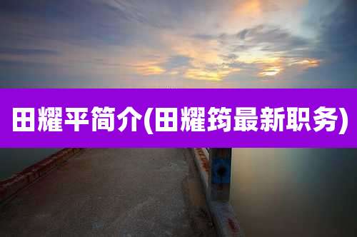 田耀平简介(田耀筠最新职务)